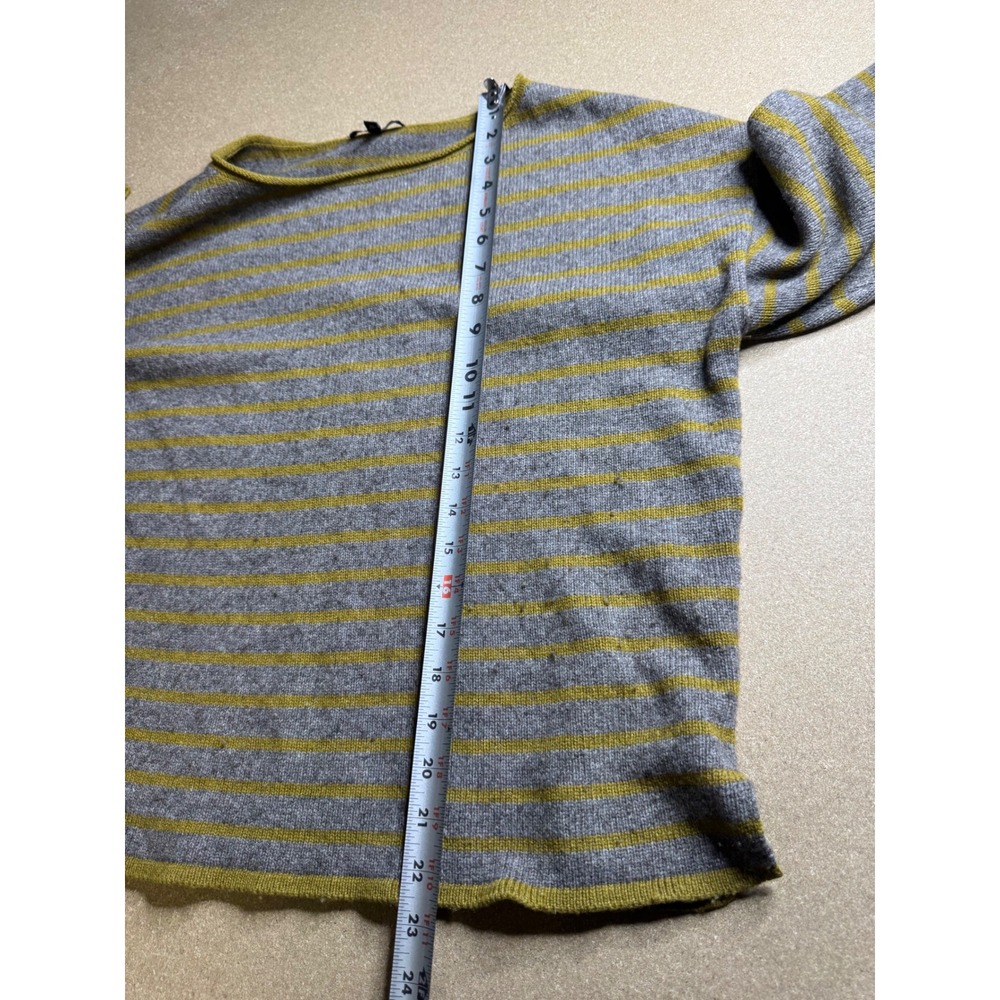 Eileen Fisher Yak Wool Striped Sweater Grey Green Boat Neck M - Picture 7 of 10